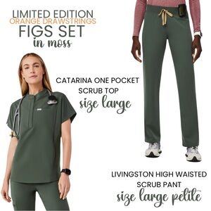 FIGS Women’s Moss Scrub Set Size L Large LP Large Petite EUC Montex Livingston